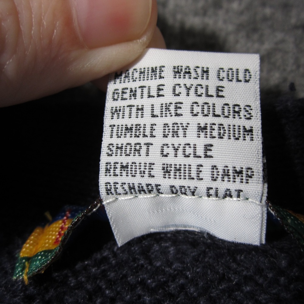 Bryn Connelly Cardigan Sweater M Navy White Embroidery Button Up Cottage Grandma - Picture 9 of 9